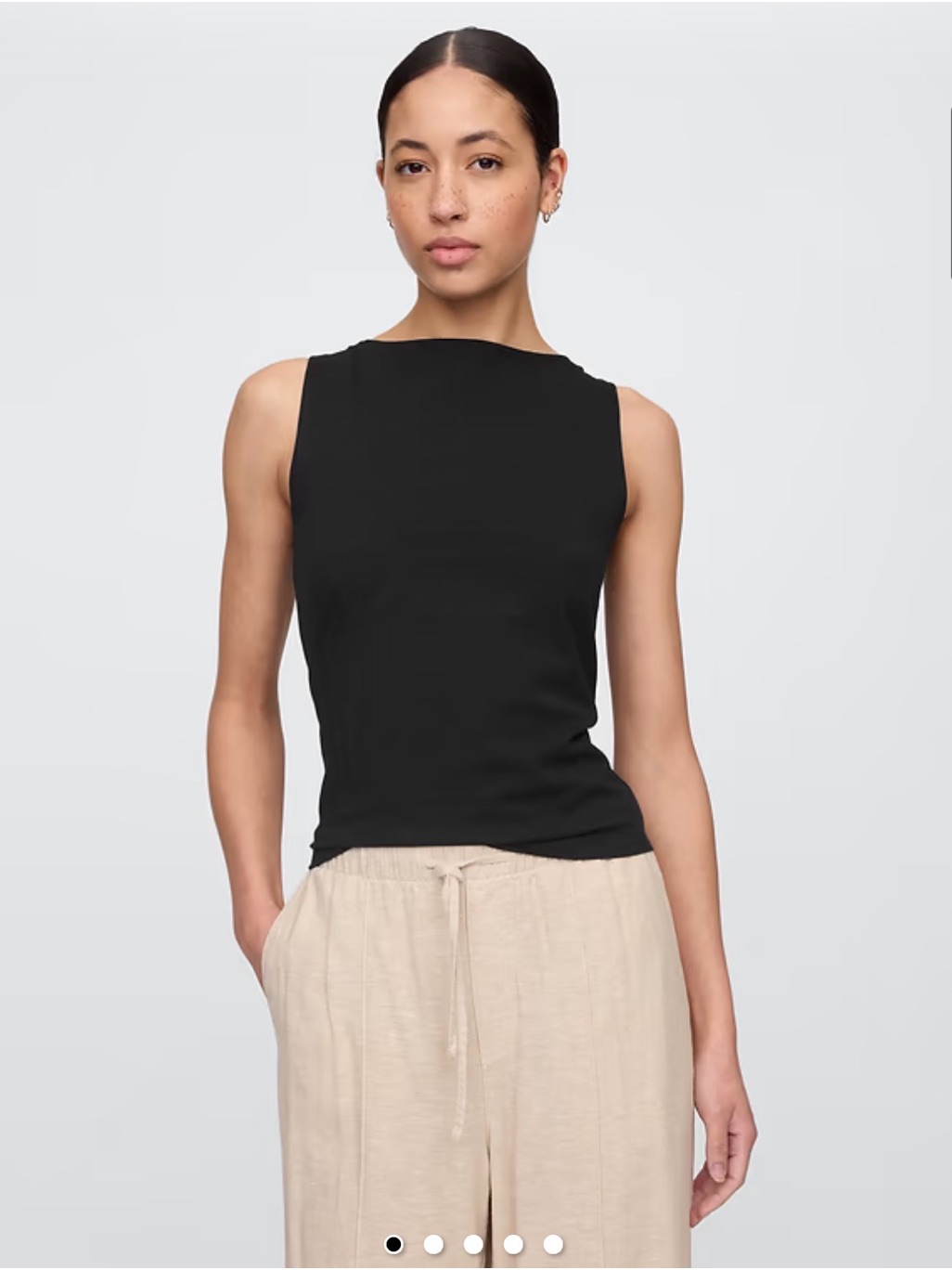 Gap Black Sleeveless Boatneck Top - Women